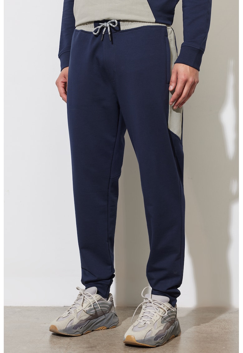 Pantaloni sport din amestec de bumbac cu snur de ajustare in talie