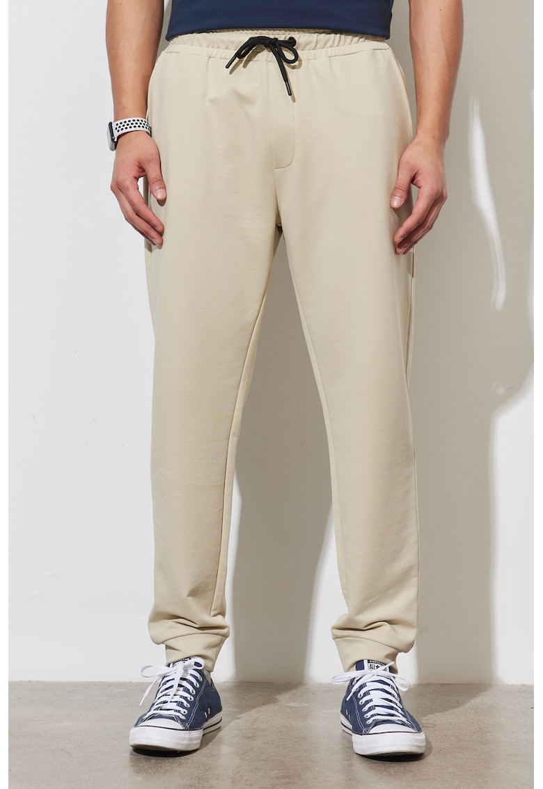 Pantaloni sport din amestec de bumbac cu snur de ajustare