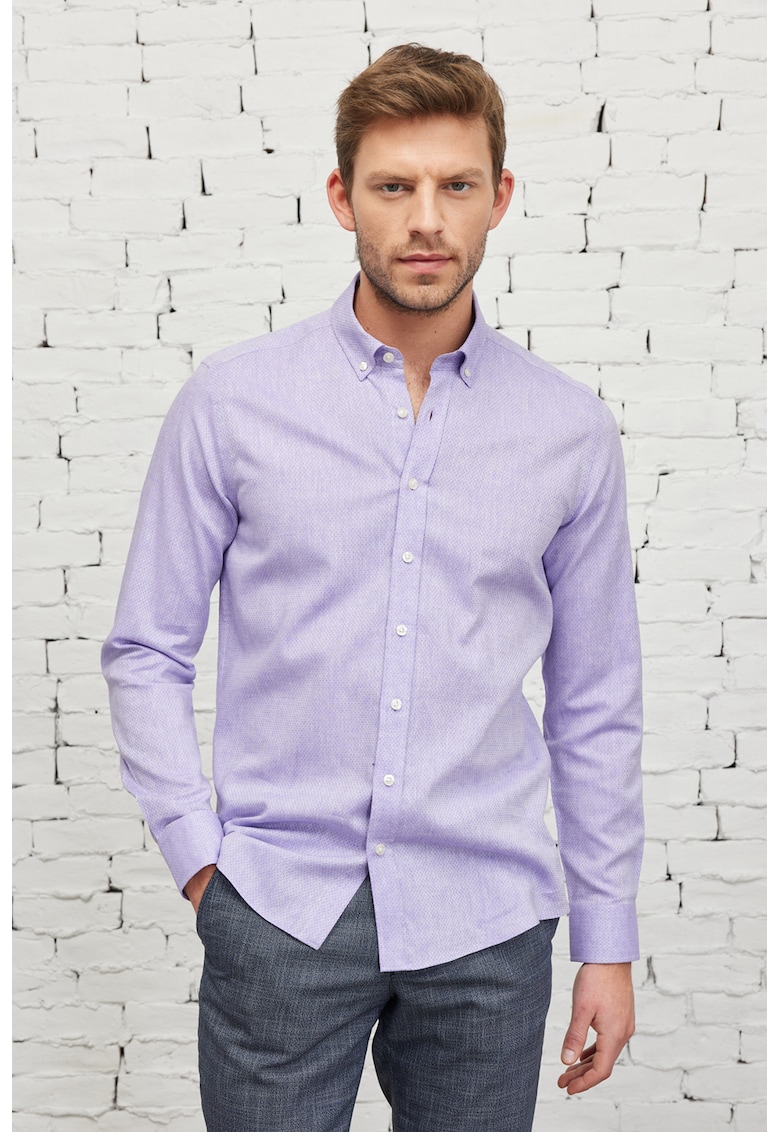 Camasa Oxford din amestec de in