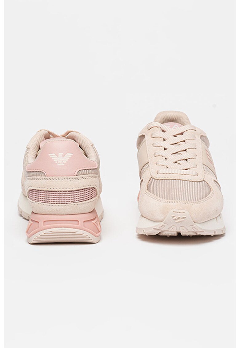 Pantofi sport low-cut cu insertii din piele intoarsa
