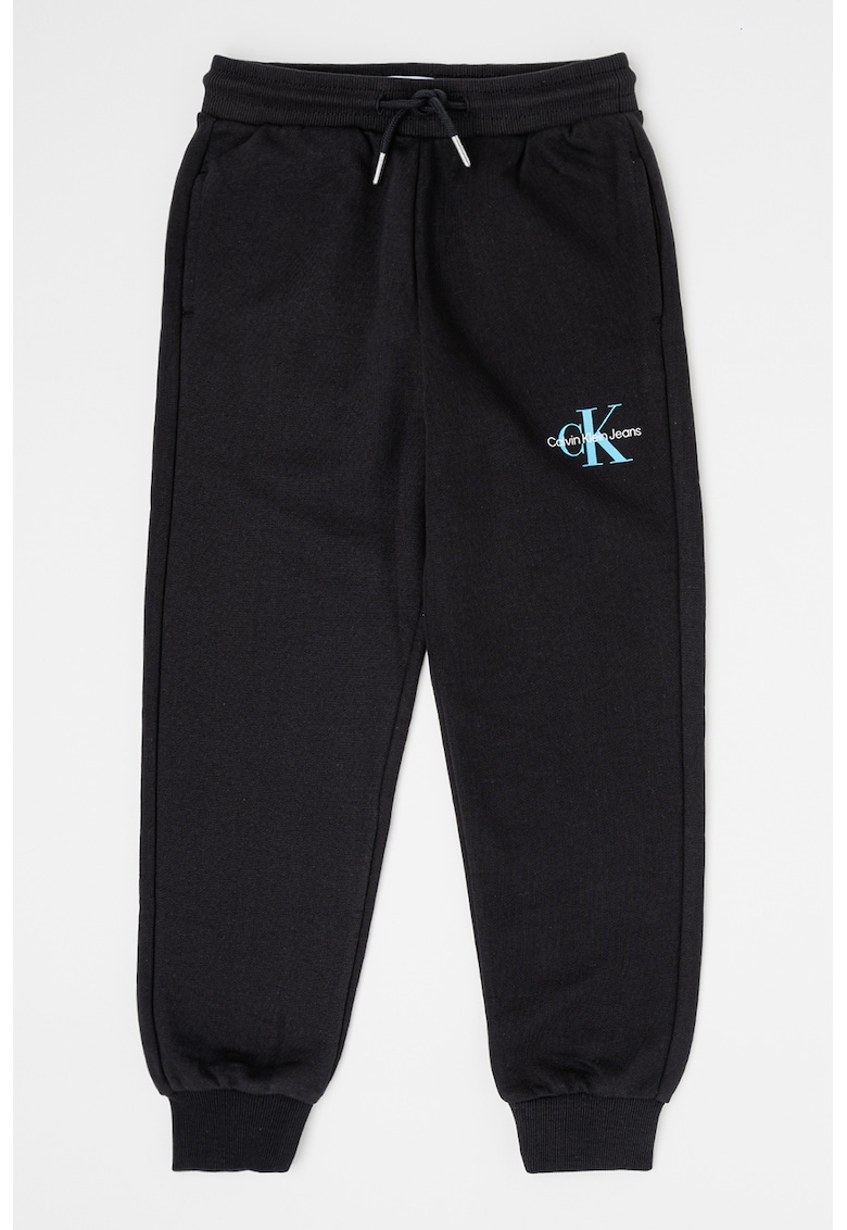 Pantaloni de trening din bumbac organic cu snur de ajustare in talie - Negru