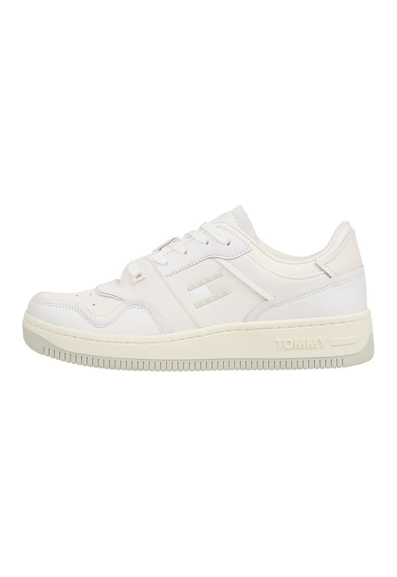 Pantofi sport low-cut din piele si piele ecologica