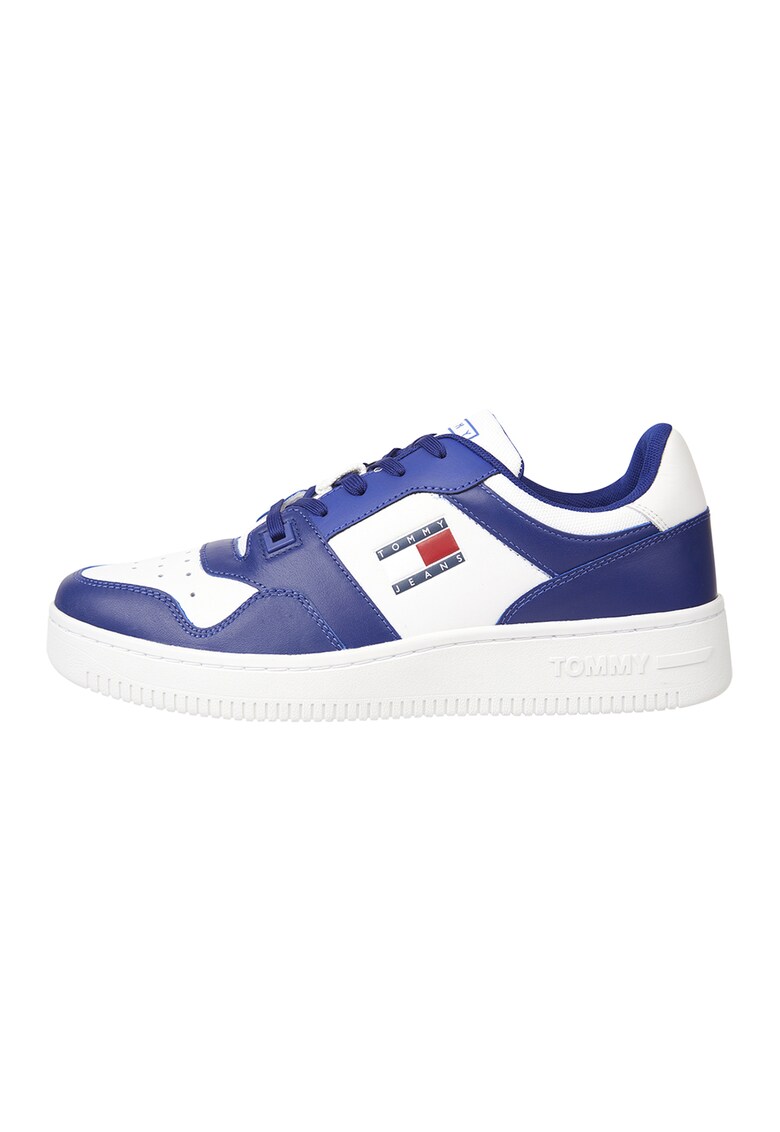 Pantofi sport din piele cu model in doua tonuri