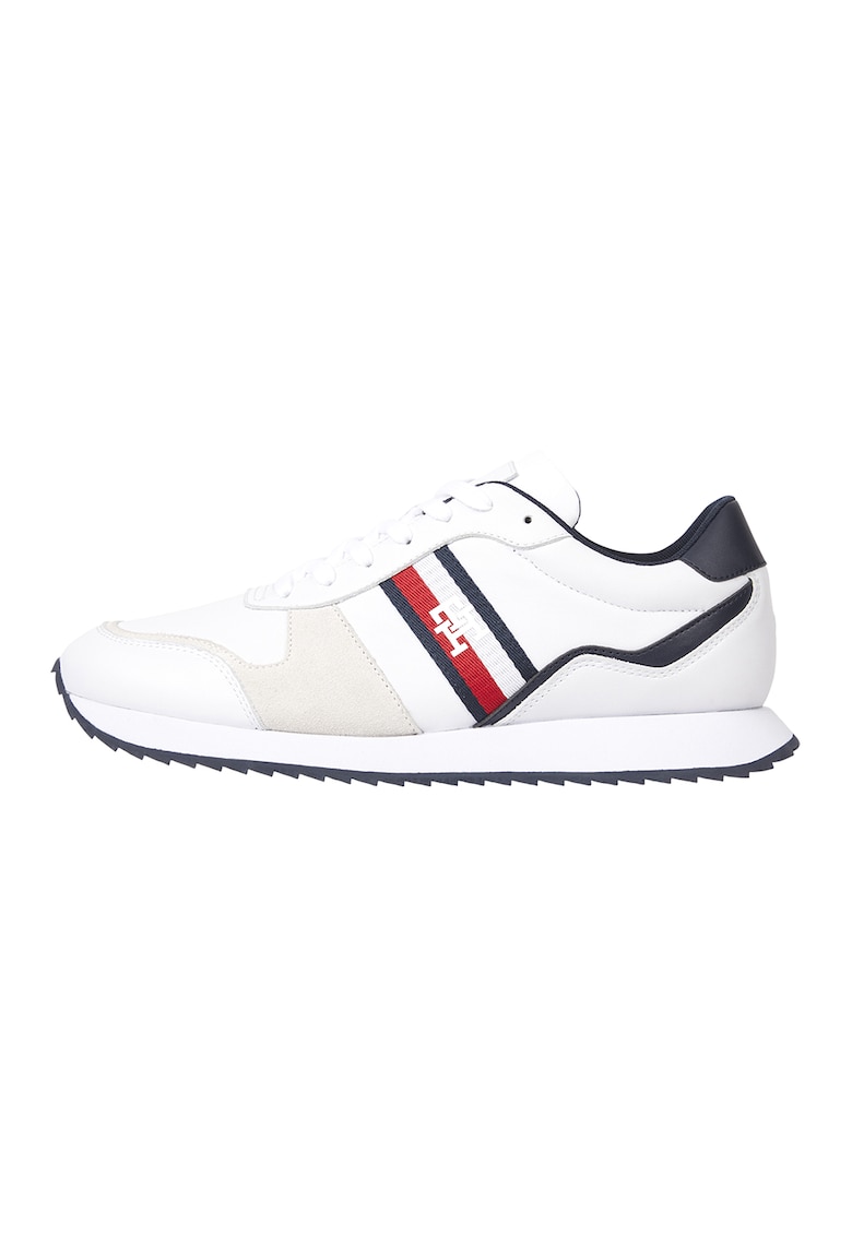 Pantofi sport cu insertii din piele si piele intoarsa