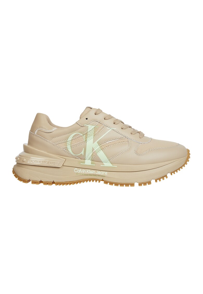 Pantofi sport de piele cu garnituri de material textil