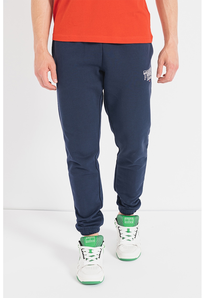 Pantaloni sport slim fit cu detaliu logo