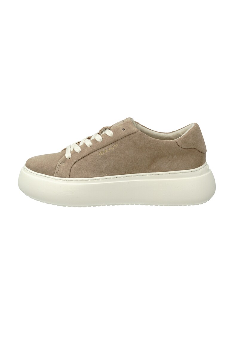 Pantofi sport flatform de piele intoarsa