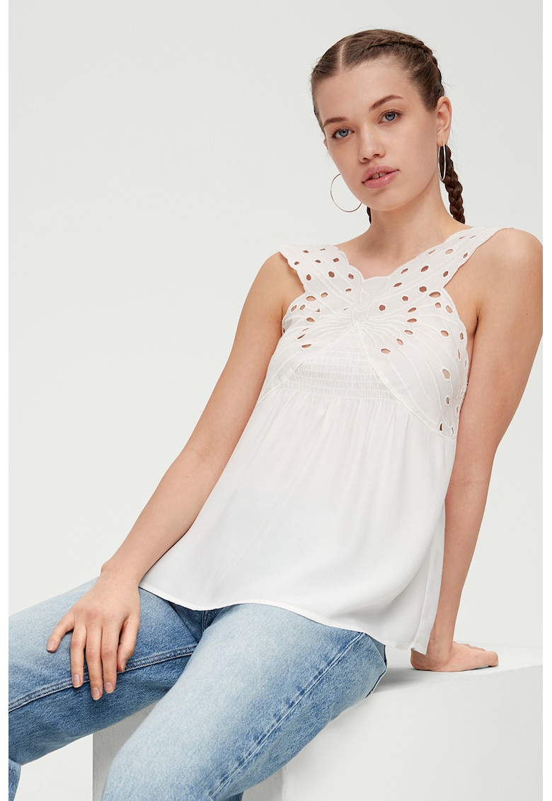 Top cu decolteu in V si decupaje