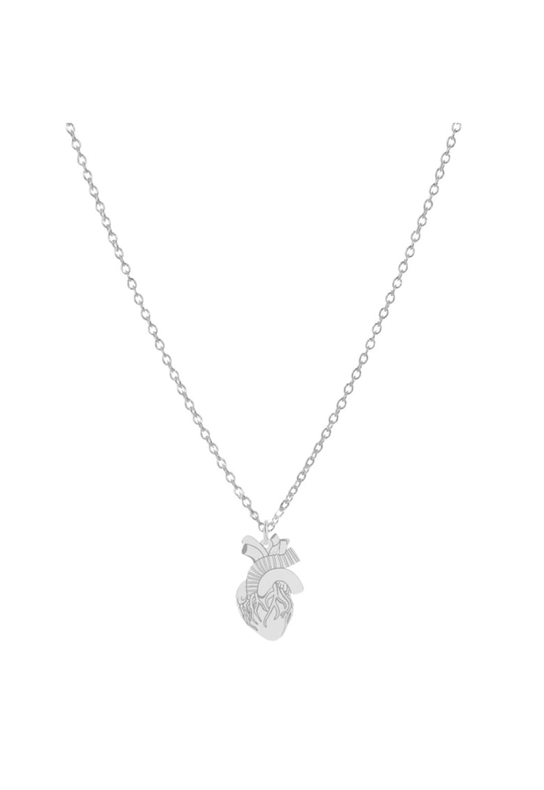 Lant cu pandantiv INIMA din Argint 925 - reglabil 47-50 cm - pentru barbati