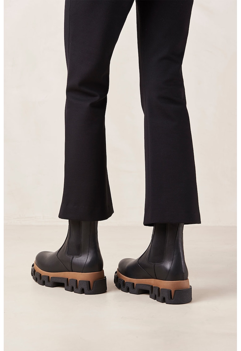 Ghete chelsea mid-calf de piele