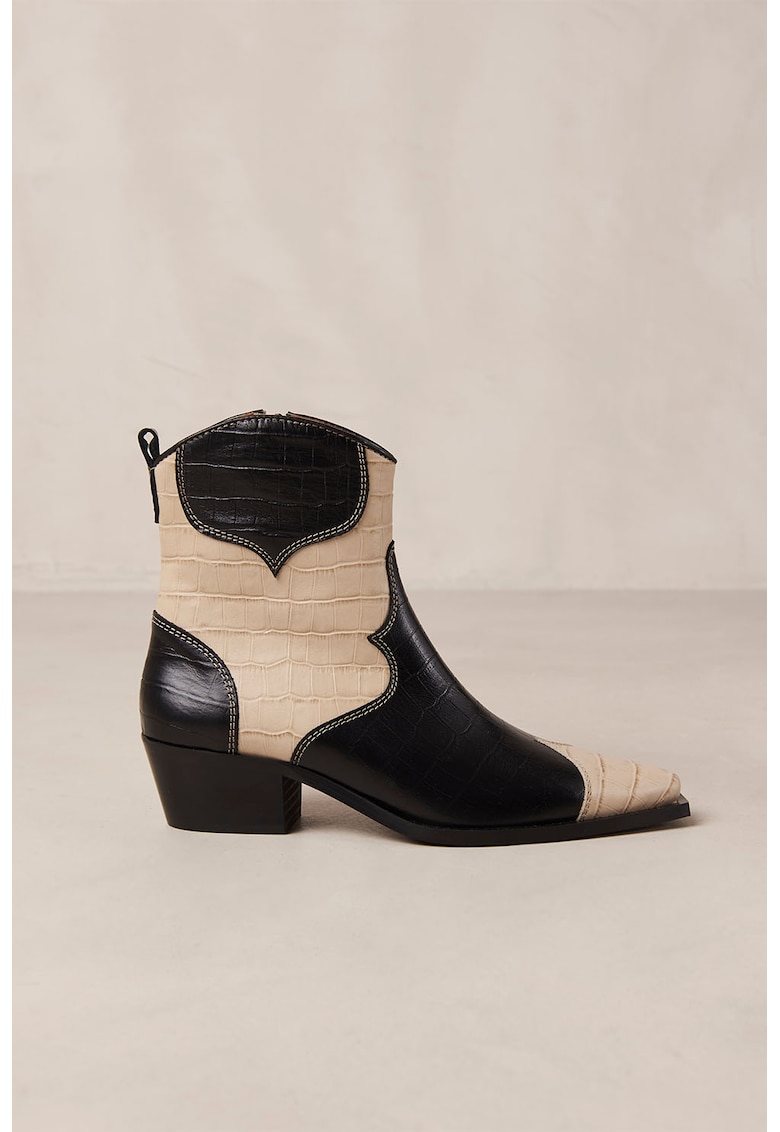 Botine western de piele Buffalo