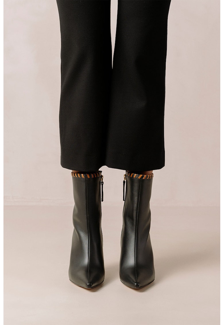 Botine de piele cu varf ascutit Leo