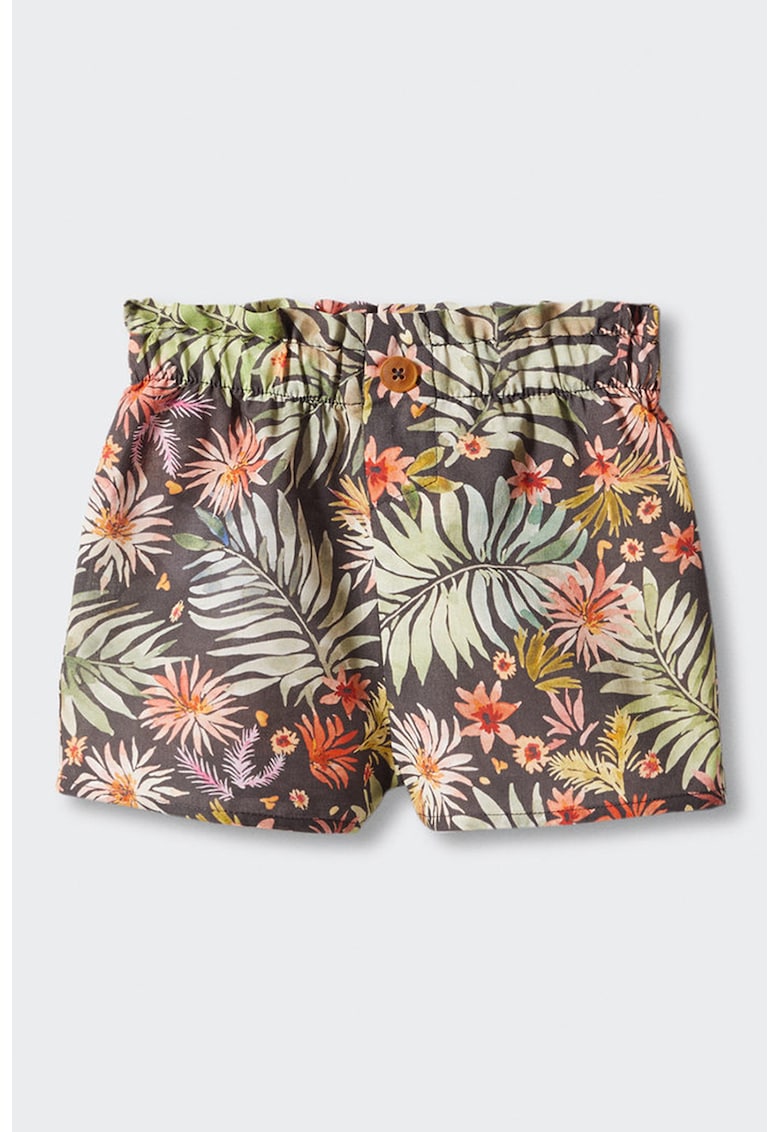 Pantaloni scurti din bumbac cu model tropical Leaveb image8