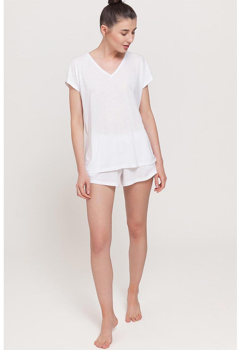 Tricou de casa din amestec de eucalipt cu decolteu in V Breeze