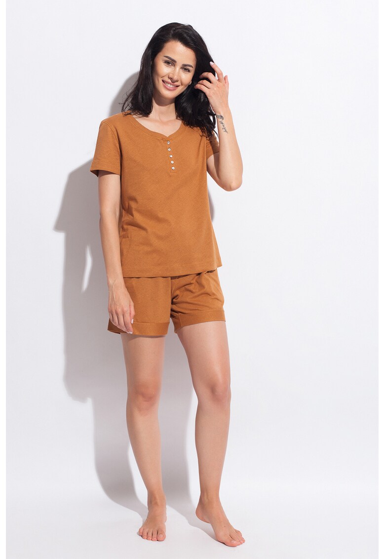  Tricou de casa din amestec de in Cool Flax 