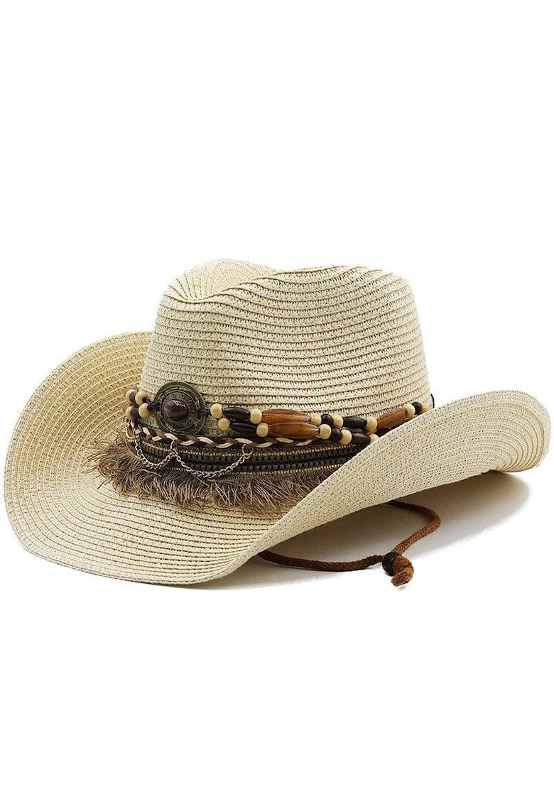 Palarie dama - bej - de vara - stil cowboy - Anemarie