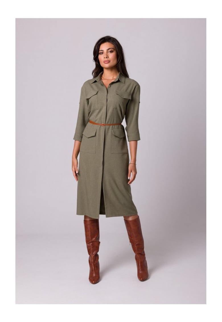 Rochie tip camasa cu buzunare -