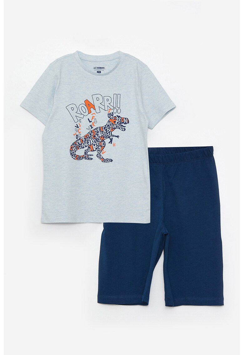 Pijama cu pantaloni scurti si imprimeu