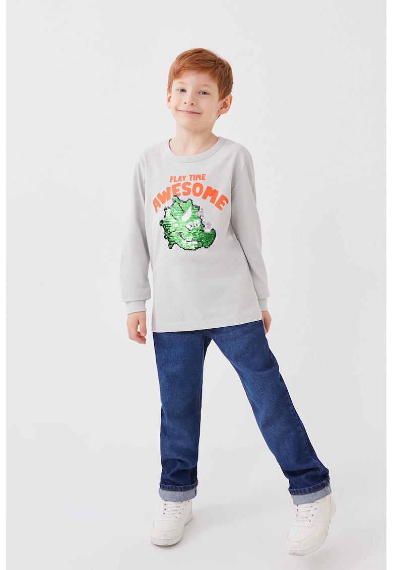 Bluza sport din bumbac cu paiete reversibile