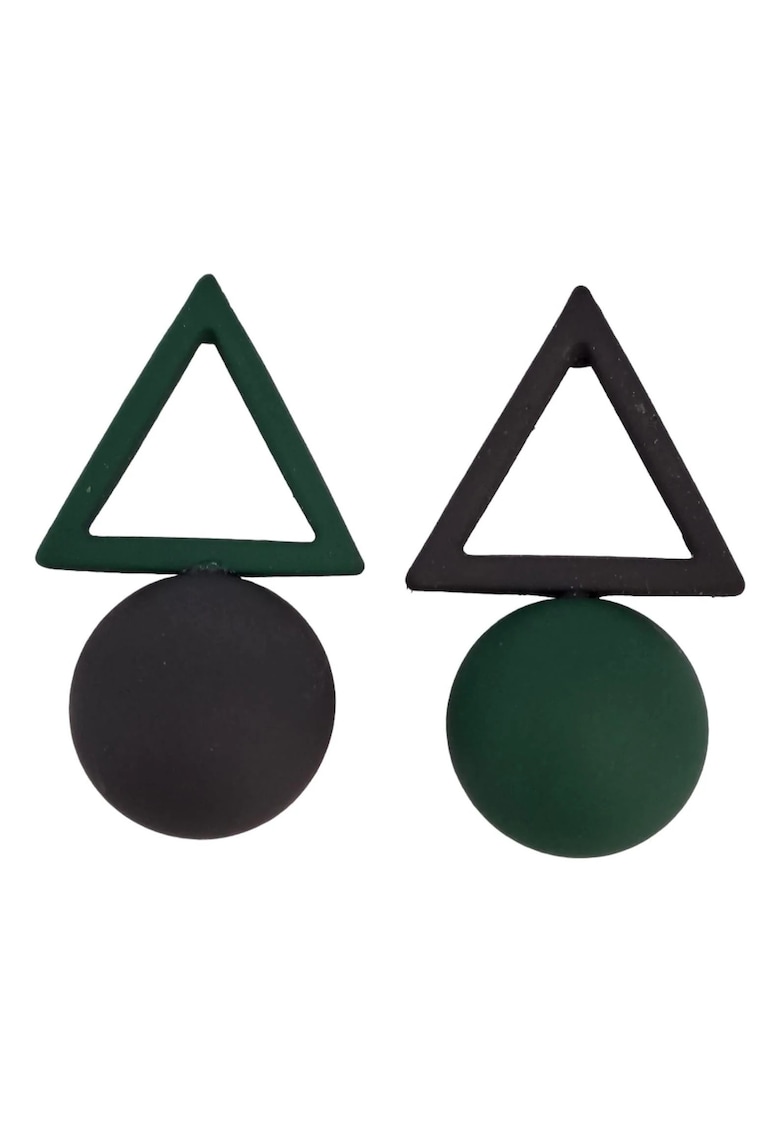 Cercei verzi - cu forma geometrice - Almina C8