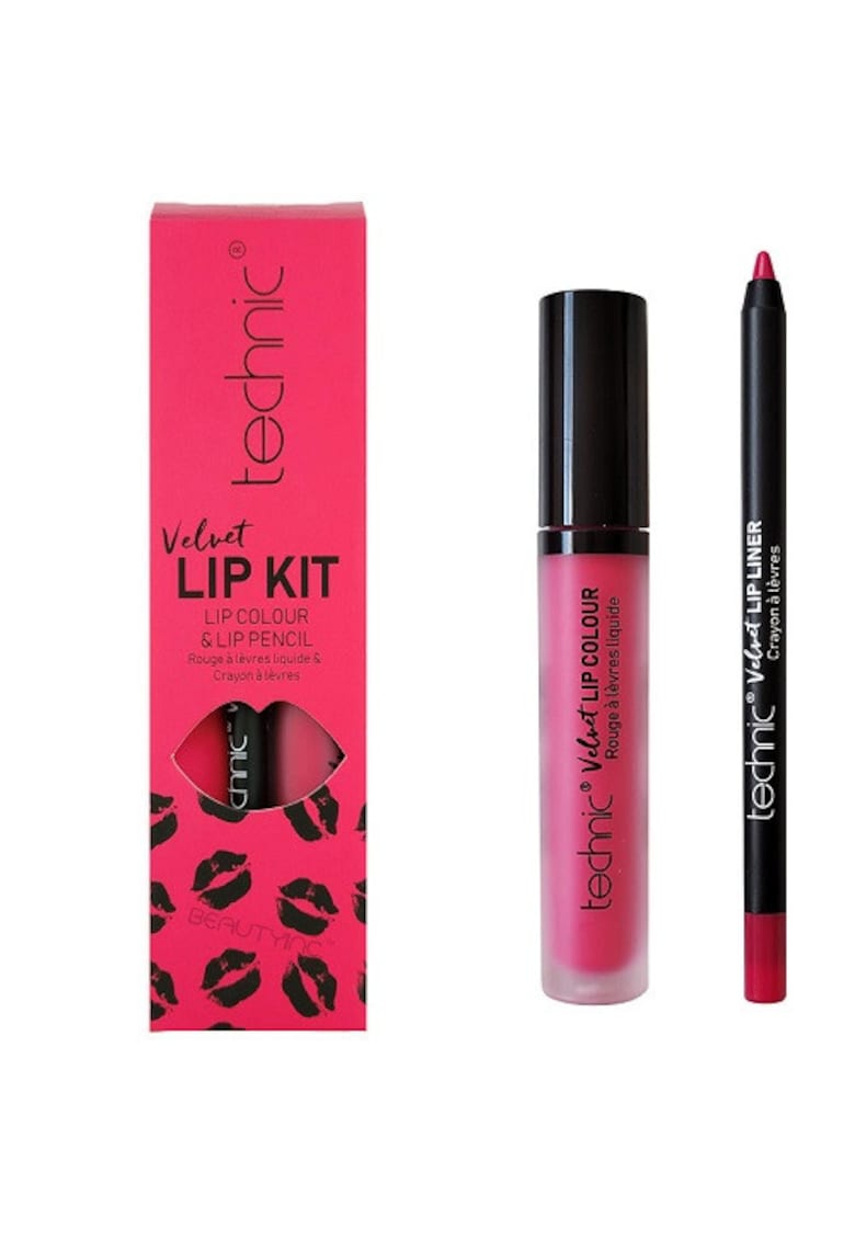 Set ruj si creion de buze -  Velvet Lip Kit - Little Fuchsia
