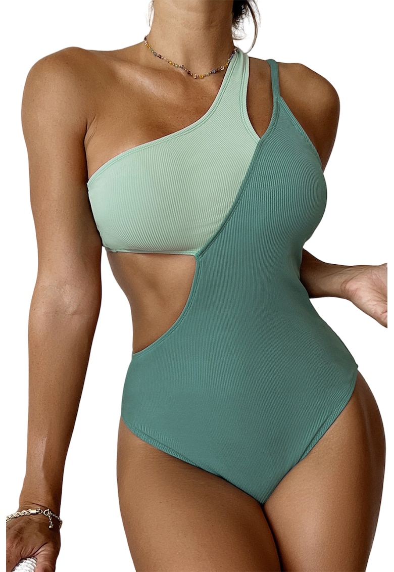 Costum de baie dama - o piesa - model green summer - prindere pe un umar - EFAYN