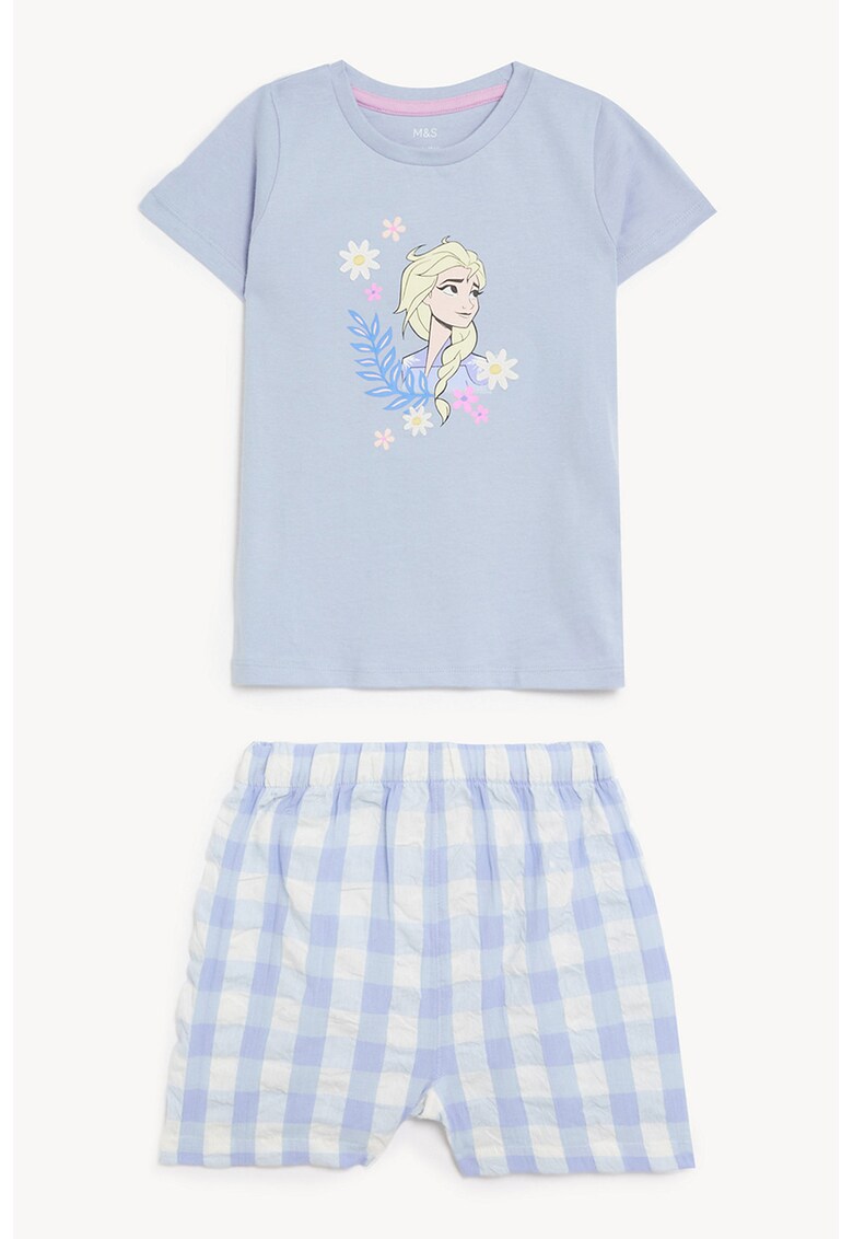 Pijama scurta cu imprimeu Frozen