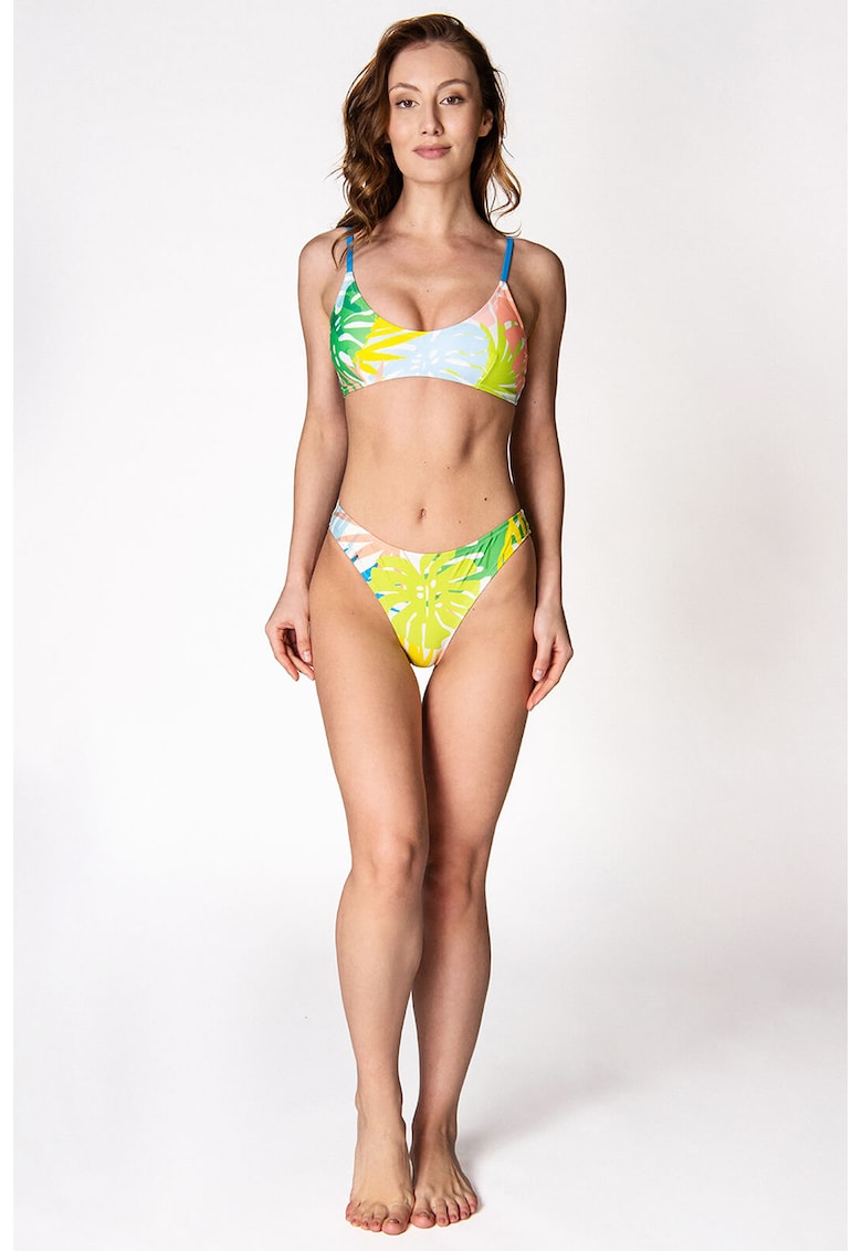 Costum de baie cu model tropical - 2 piese