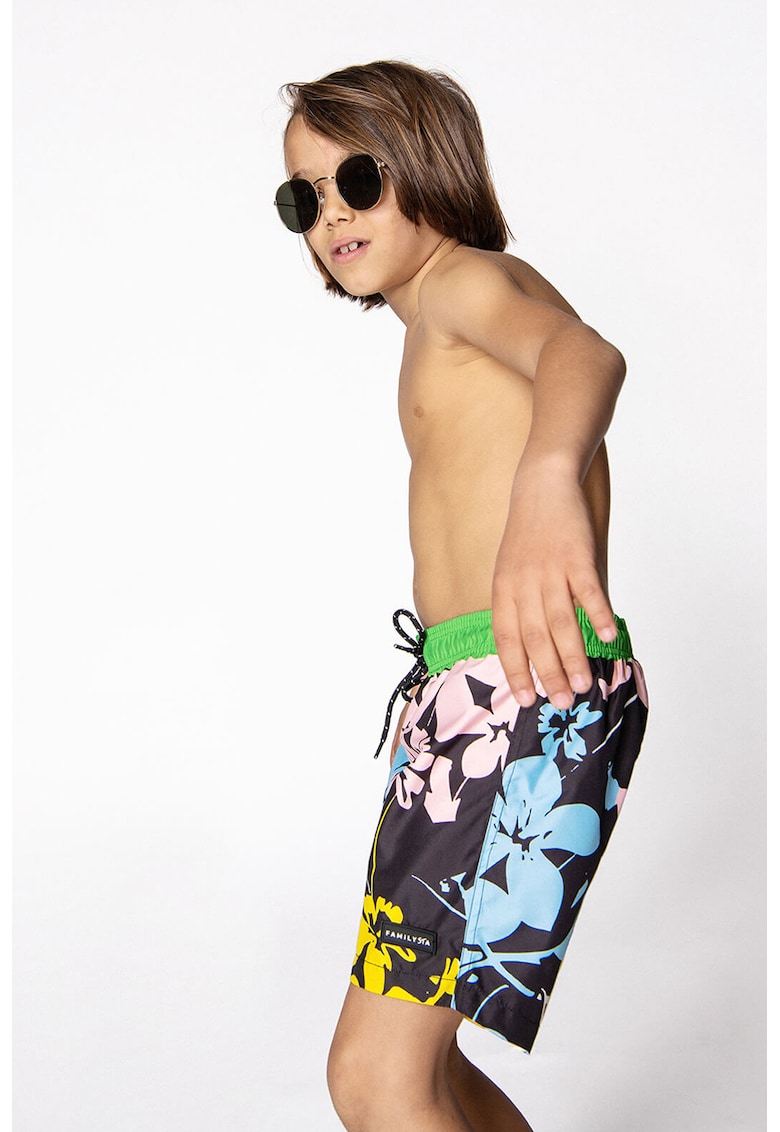 Pantaloni scurti de baie cu model floral