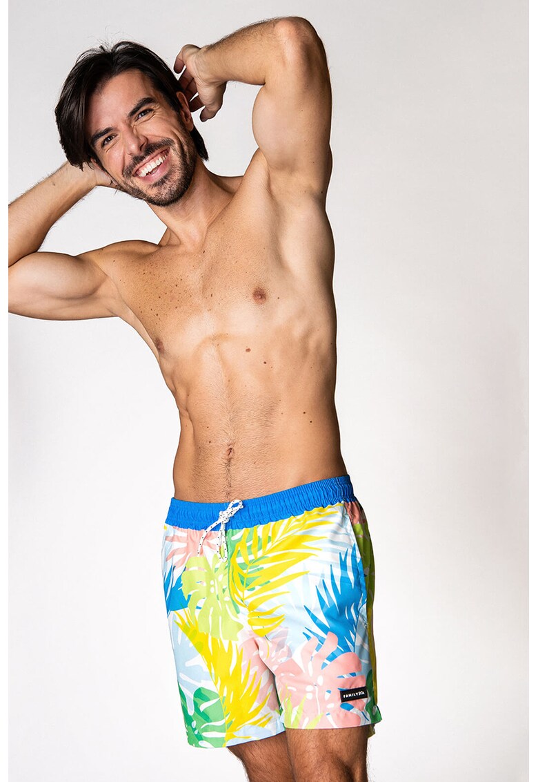 Pantaloni scurti de baie cu model tropical