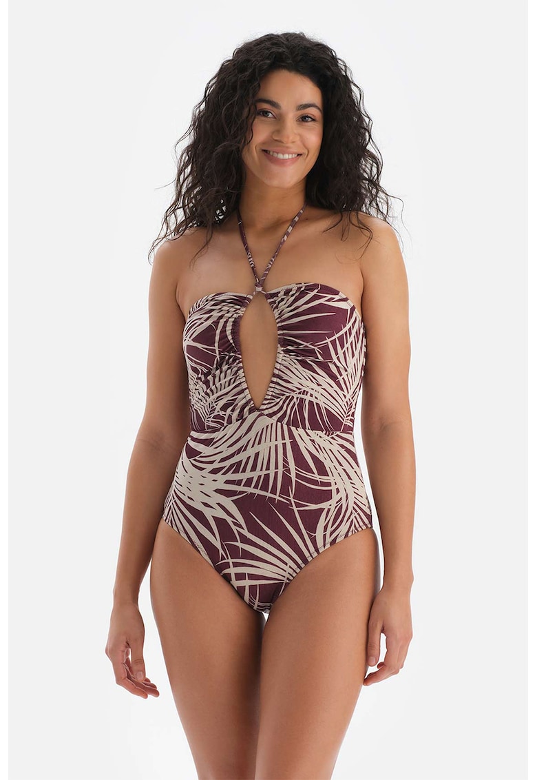 Costum de baie intreg cu model tropical