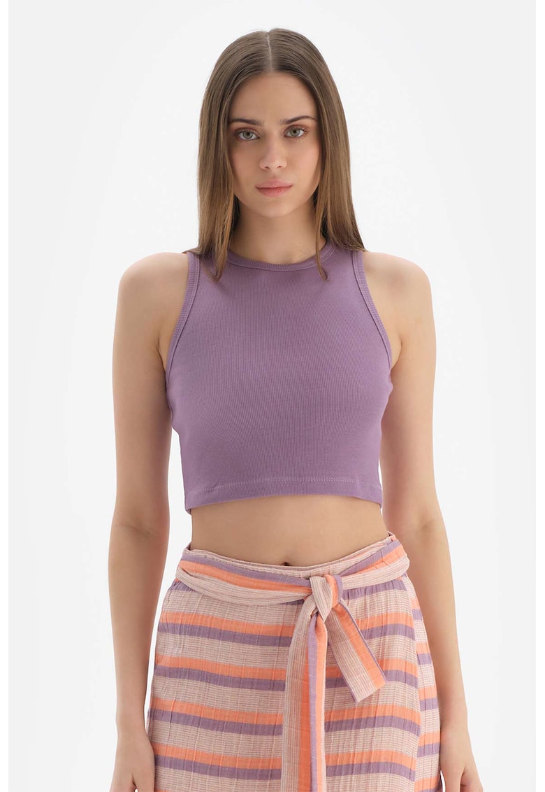 Top crop de plaja din amestec de modal