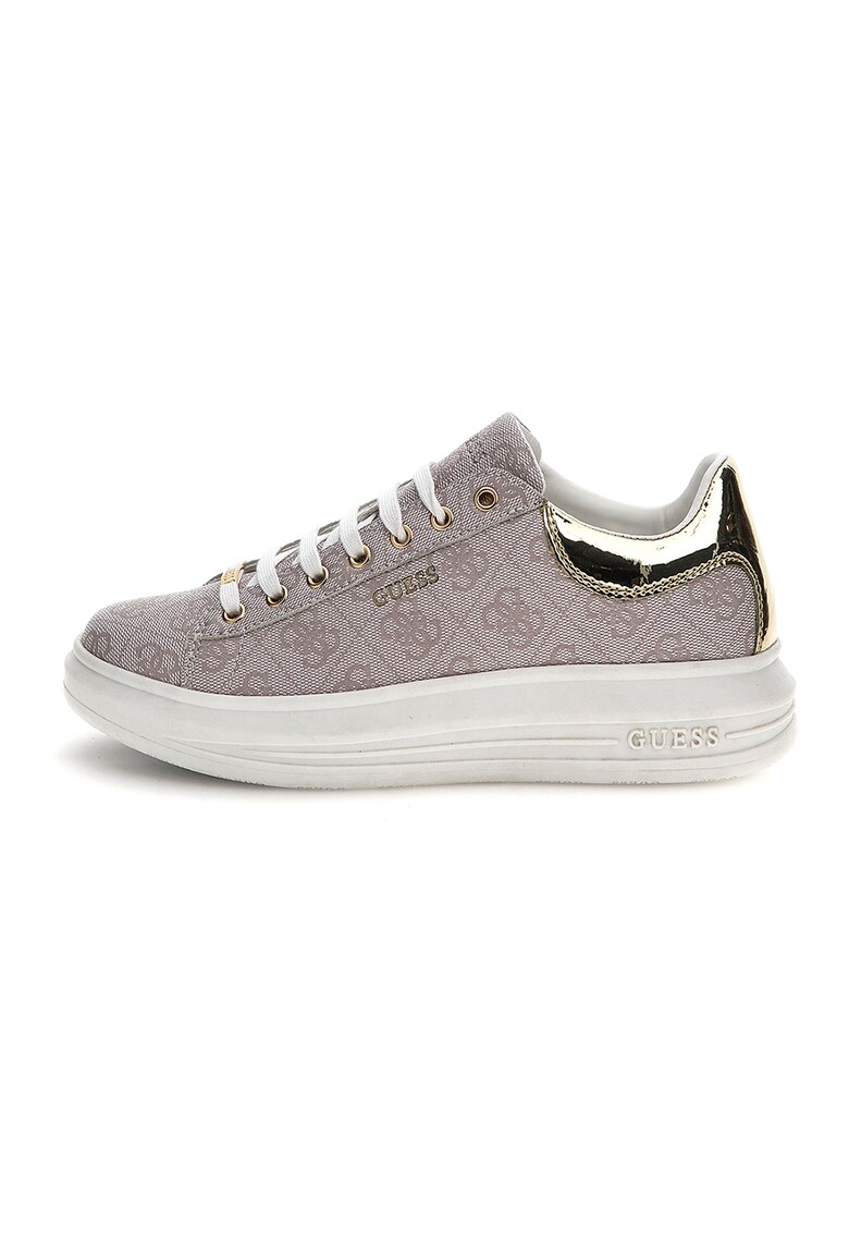 Pantofi sport de piele ecologica cu aspect cu monograma