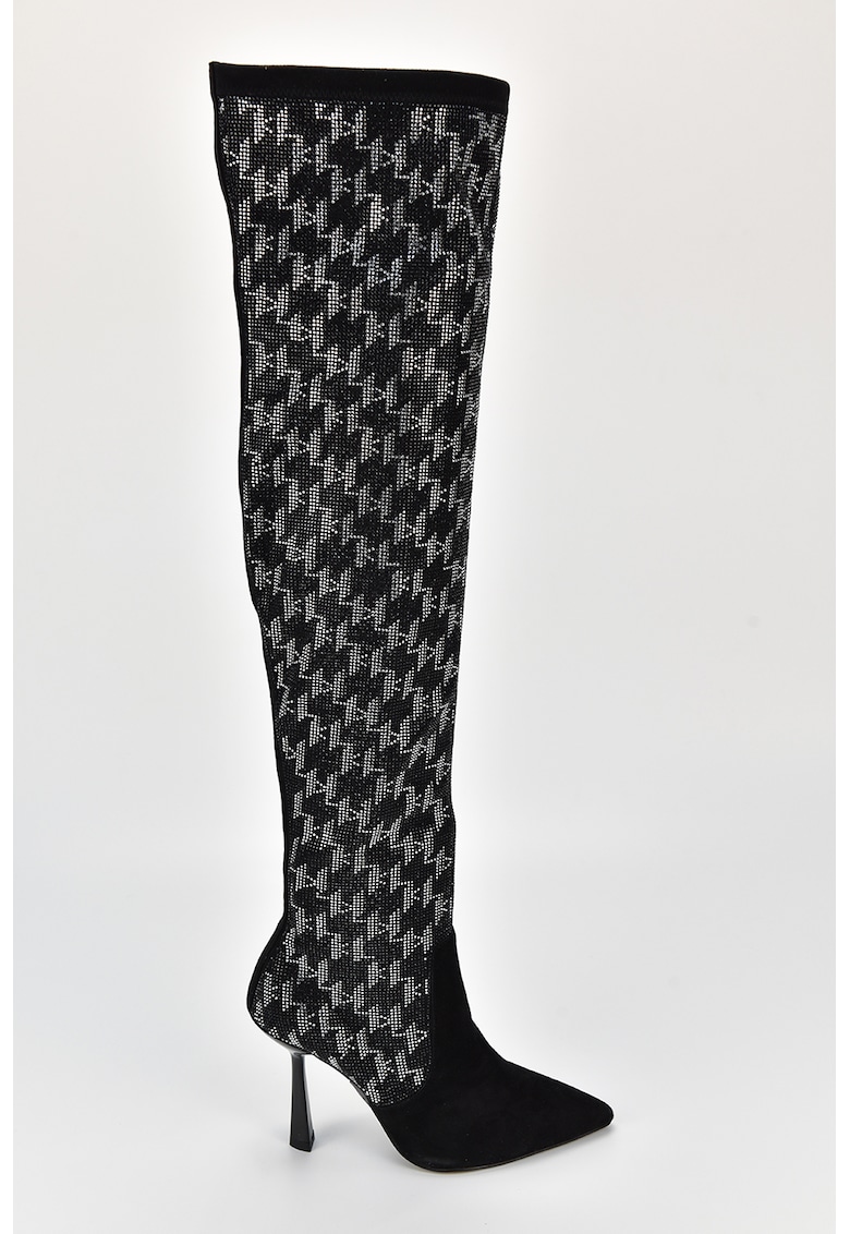 Karl Lagerfeld Cizme lungi pana la genunchi acoperite in strasuri