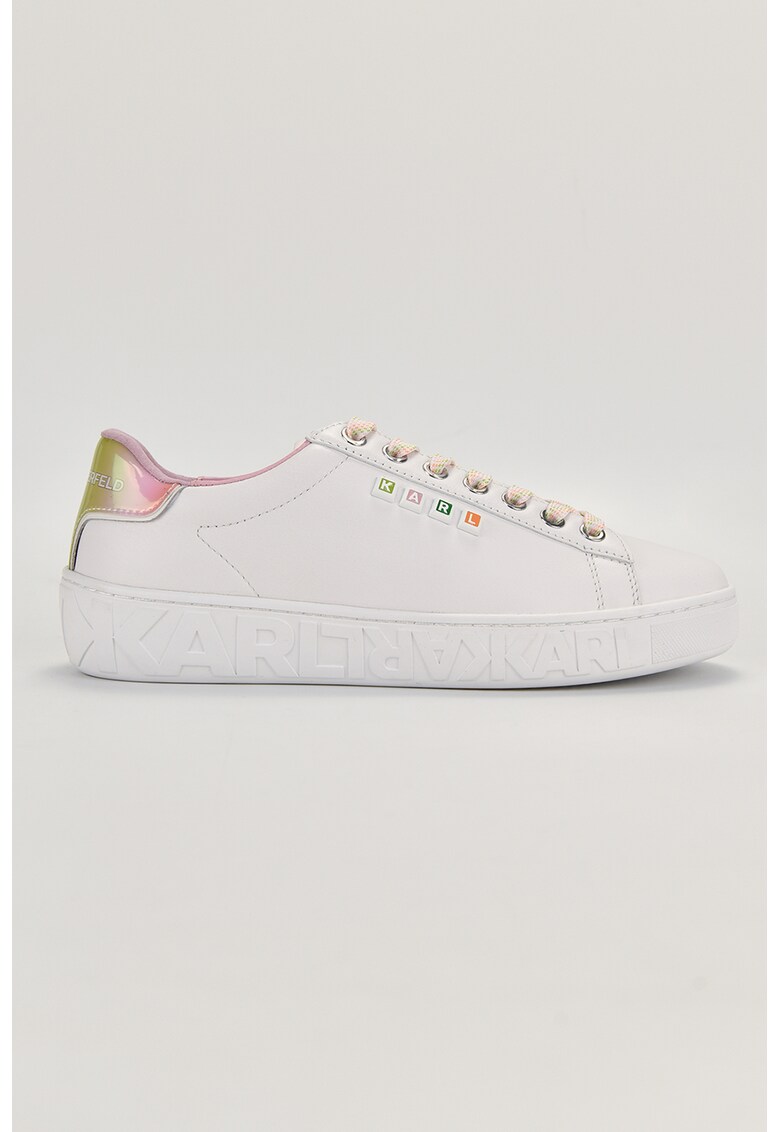 Pantofi sport de piele cu detalii lucioase
