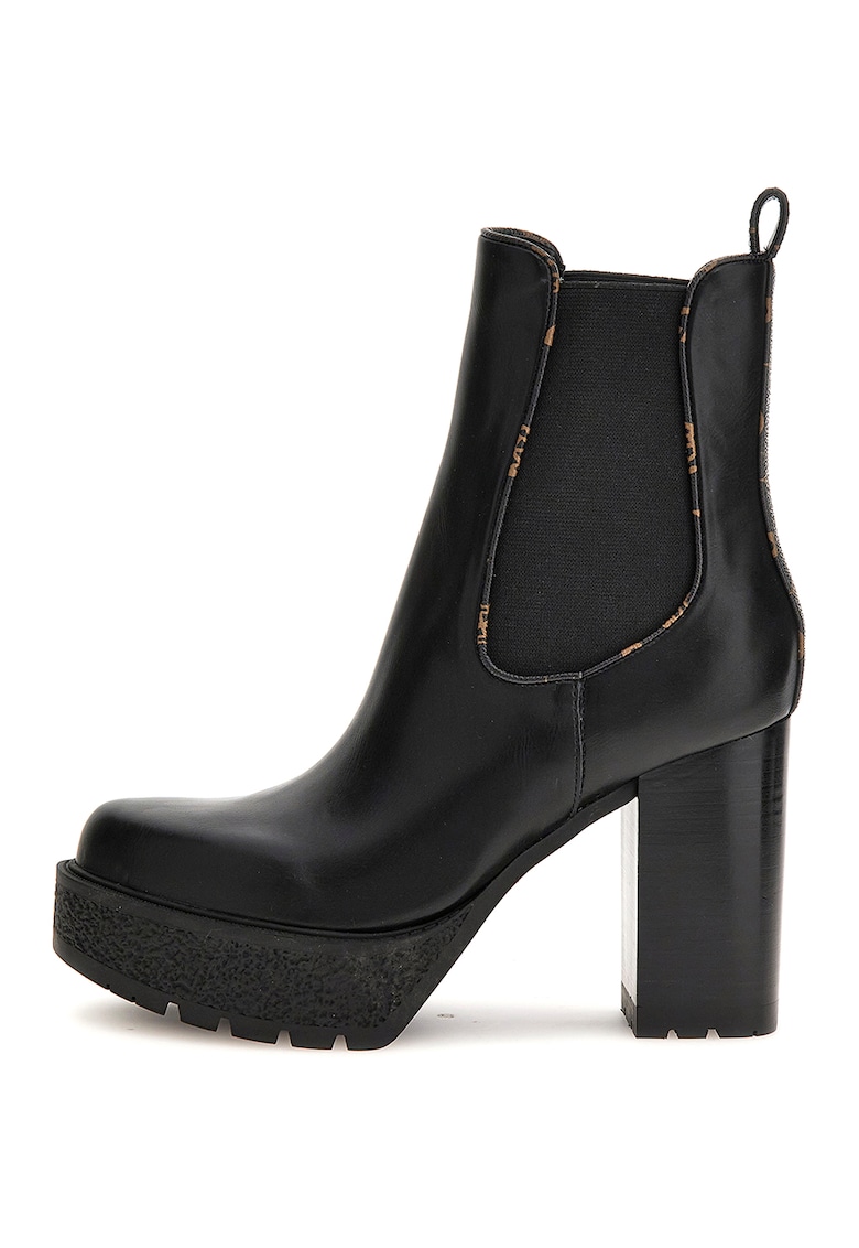 Guess Botine chelsea de piele ecologica cu toc masiv