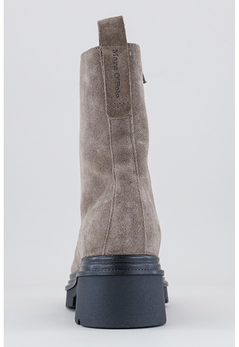 Bocanci high-cut din piele intoarsa