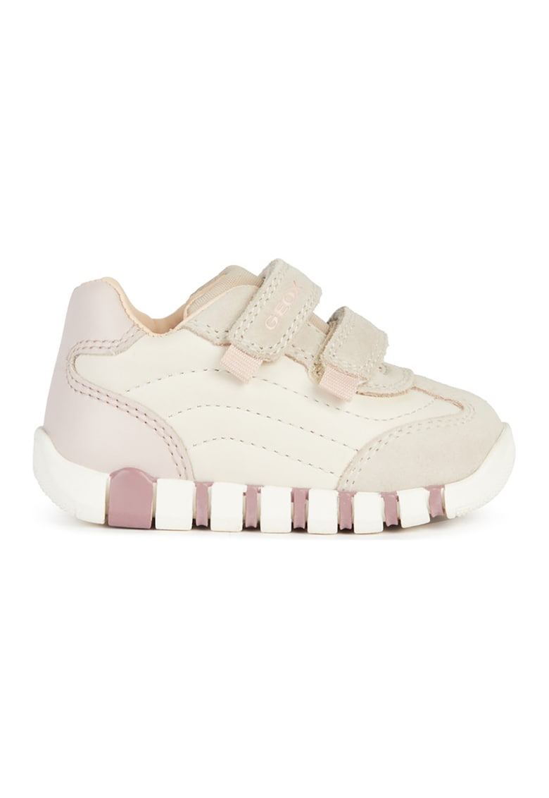 Pantofi sport din piele cu garnituri din piele intoarsa - Bej