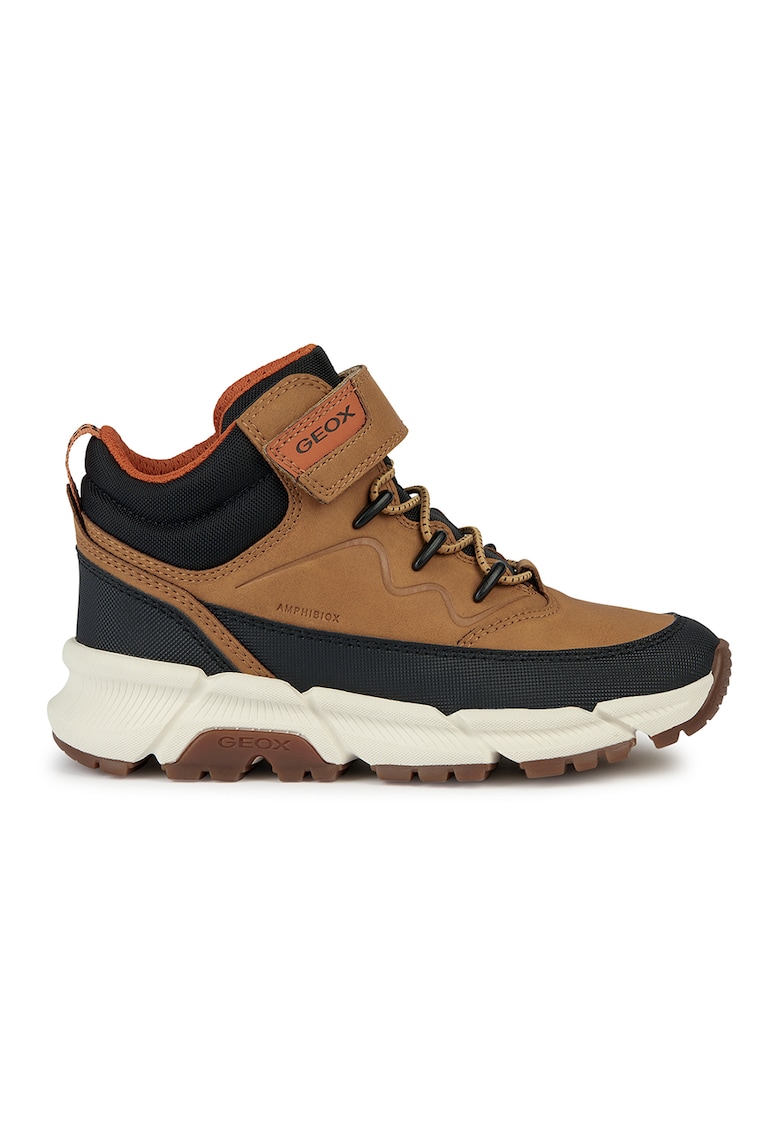 Ghete impermeabile cu inchidere velcro - Negru/Maro camel