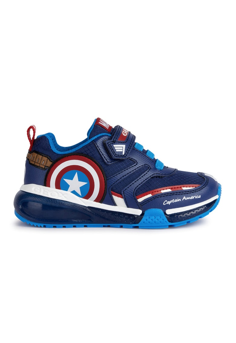 Pantofi sport cu velcro si model captain america