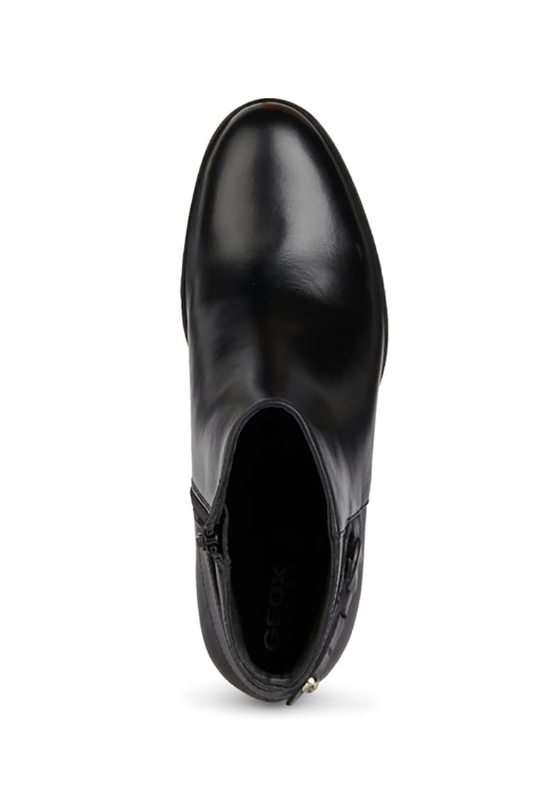 Botine din piele cu toc masiv