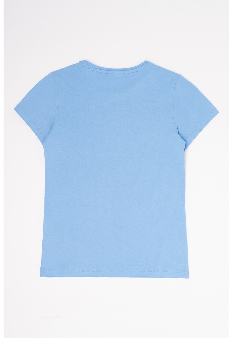 Tricou de bumbac cu imprimeu logo metalizat