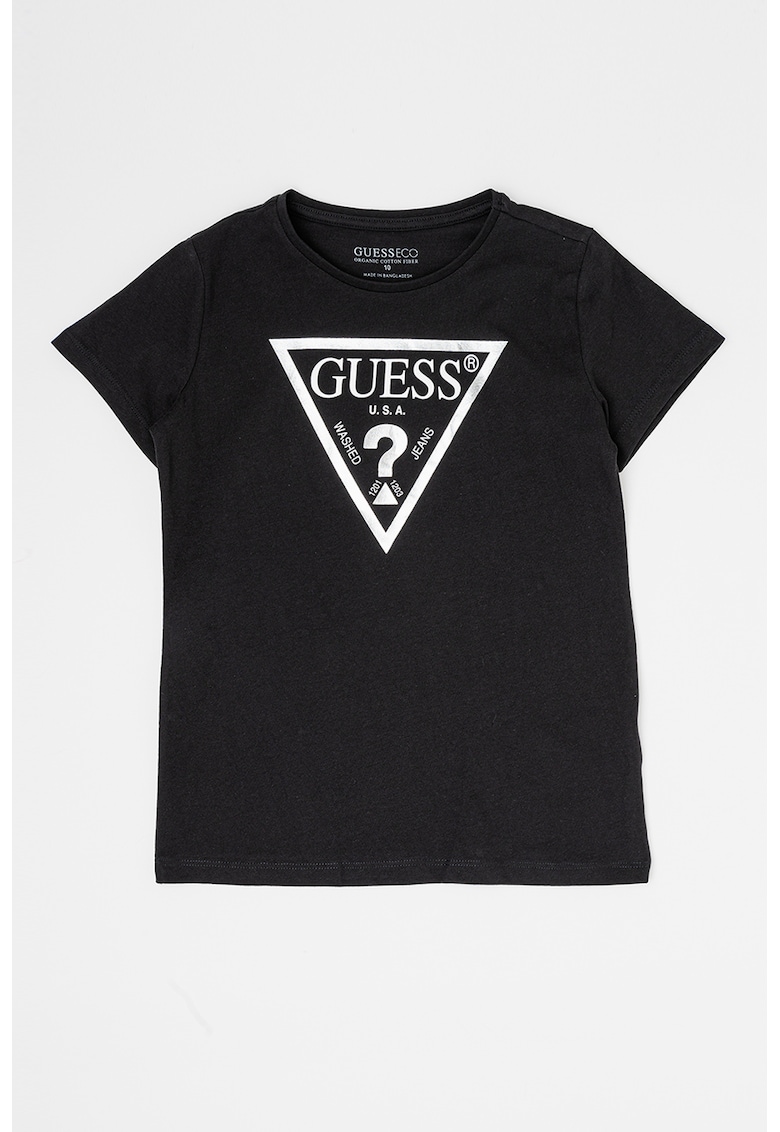 Tricou de bumbac cu imprimeu logo metalizat Tricou de bumbac cu imprimeu logo metalizat