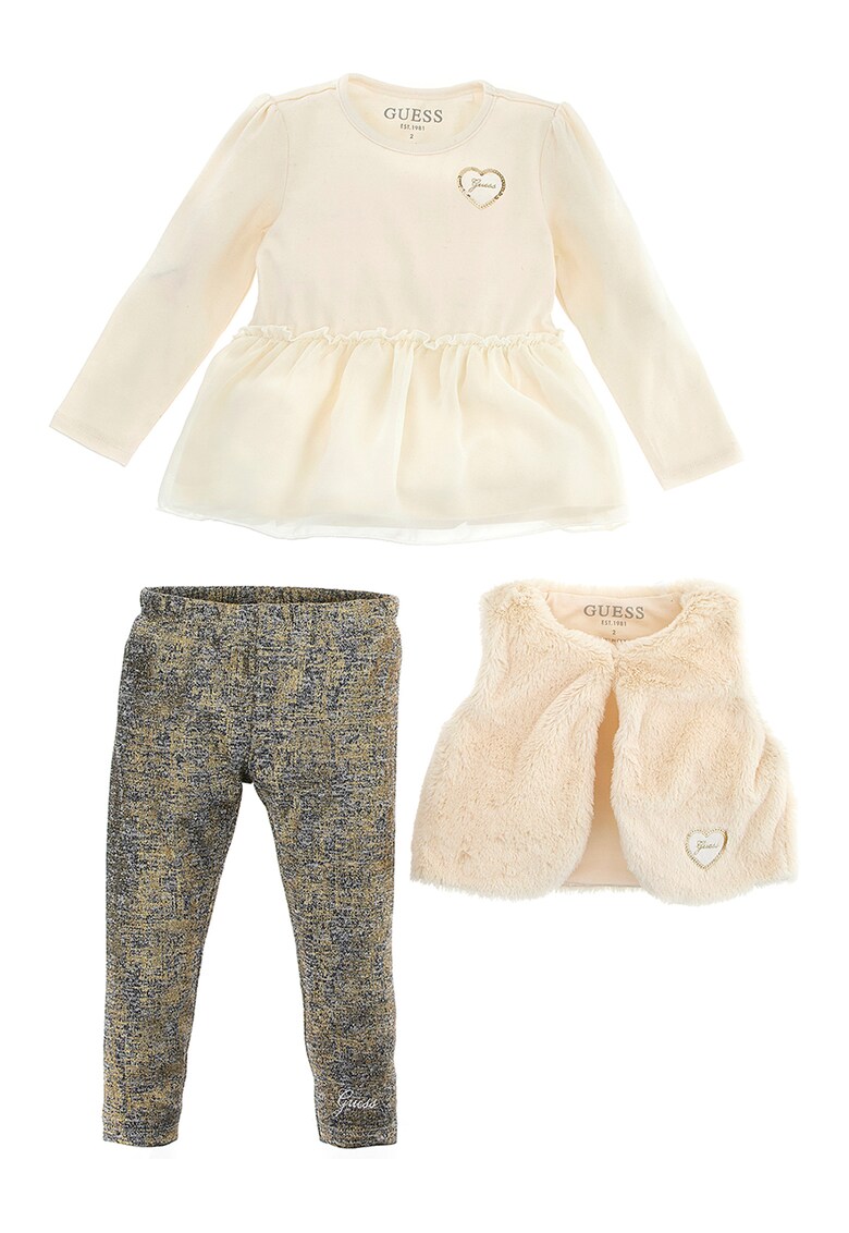 Set de bluza colanti si vesta pufoasa