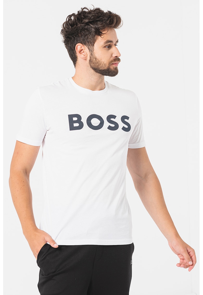 Tricou regular fit cu imprimeu logo cauciucat Thinking