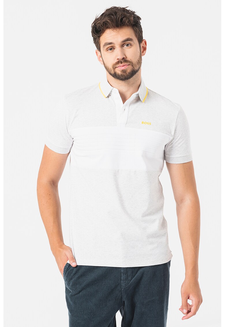 Tricou polo cu detalii straite Pavel