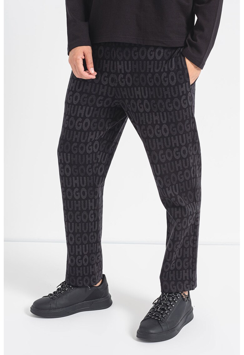 Pantaloni relaxed fit cu imprimeu logo Dangkang