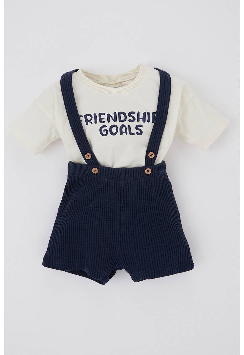 Set de tricou si pantaloni scurti cu bretele