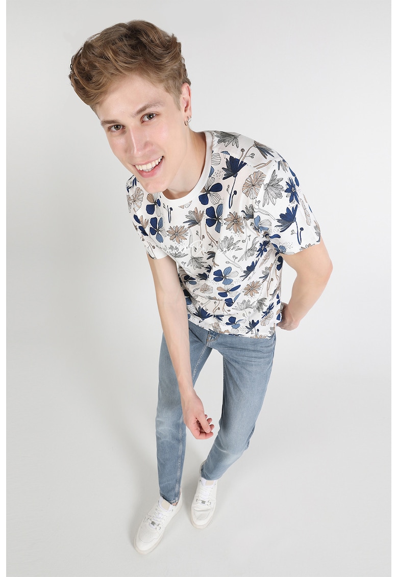 Tricou cambrat cu model floral