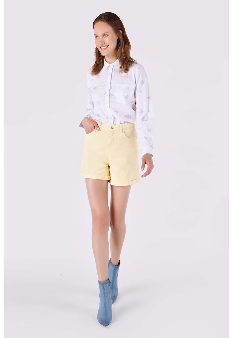 Pantaloni scurti din denim cu design cu terminatii rascuite